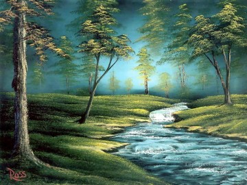 bubbling brook Bob Ross freehand landscapes Oil Paintings